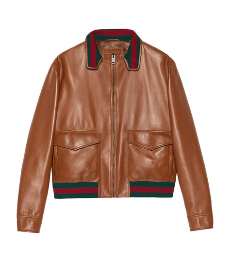 gucci leather jacket bee|Gucci bomber jacket men's.